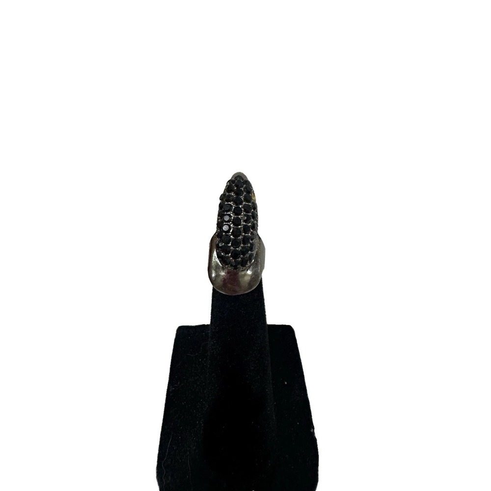 New Adjustable Gunmetal Black Rhinestone Claw / Talon Ring – Gothic Statement